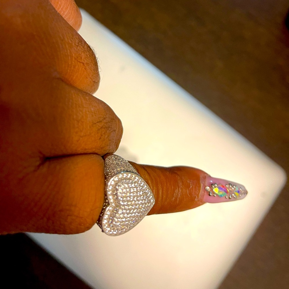 925 Sterling Silver Heart with Pave stones